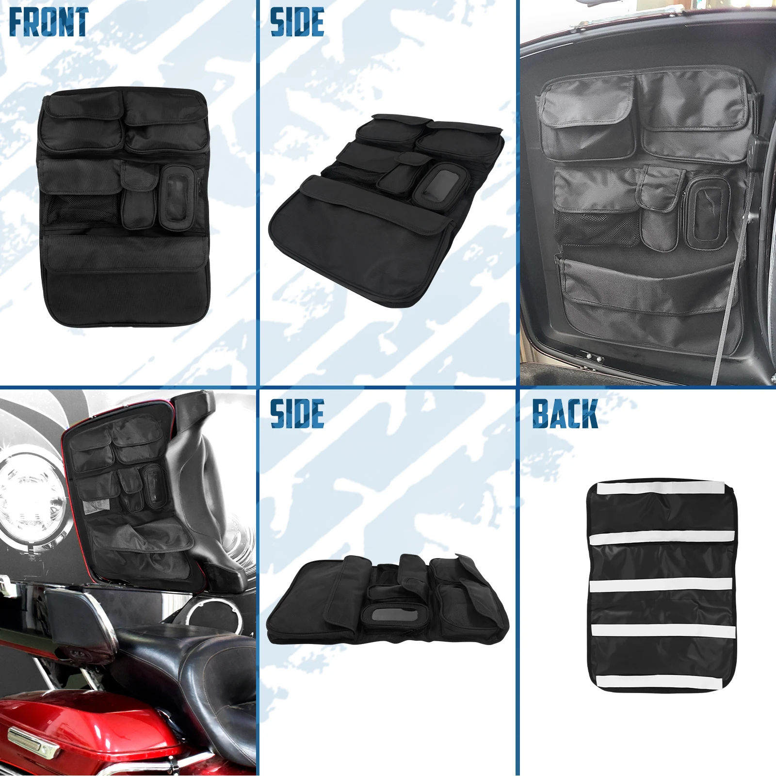 Motorcycle Tour Pak Lid Organizer Storage Tool Bag For Harley Touring Road King Electra Street Glide Road Glide FLHTK 1988-2024