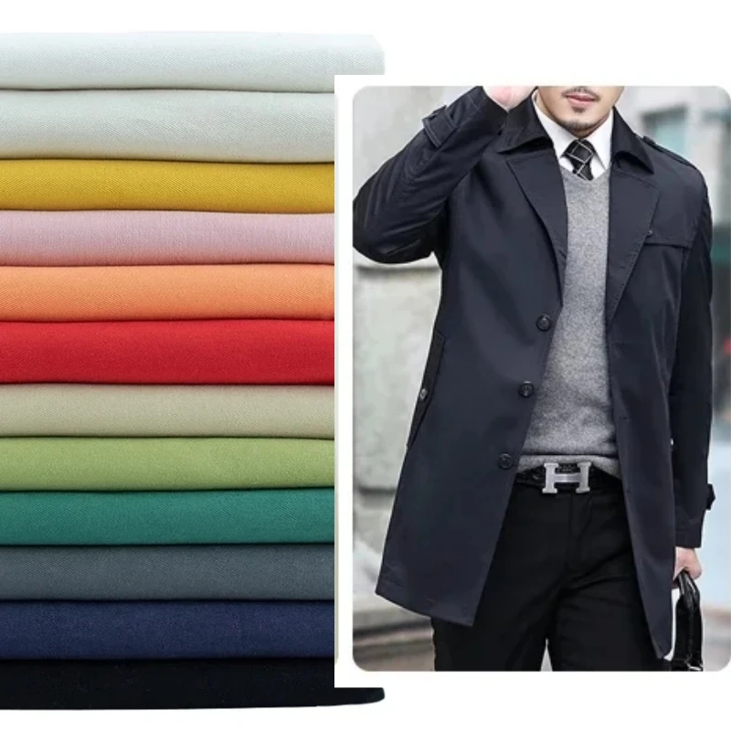 

Thickened Pure Cotton Twill Gauze Card Fabric Solid Color Trench Coat Trousers Dress Coat Design Sewing Cloth Fashion Wholesale