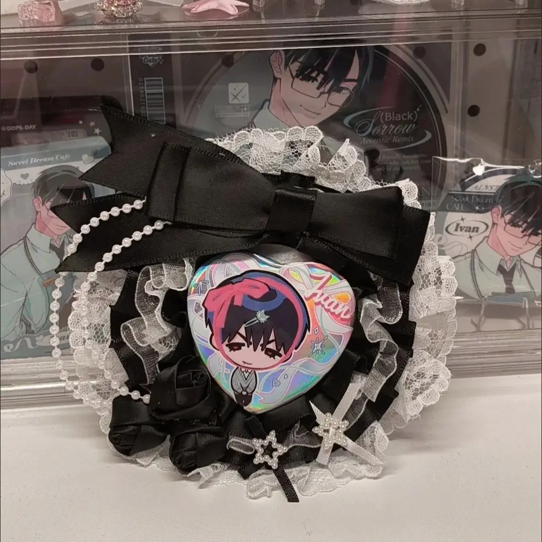Cute Lolita Badge Display Holder for Ita Bag Anime Handmade Badge Rosette Ita Bag Accessory Ita Bag Decoration