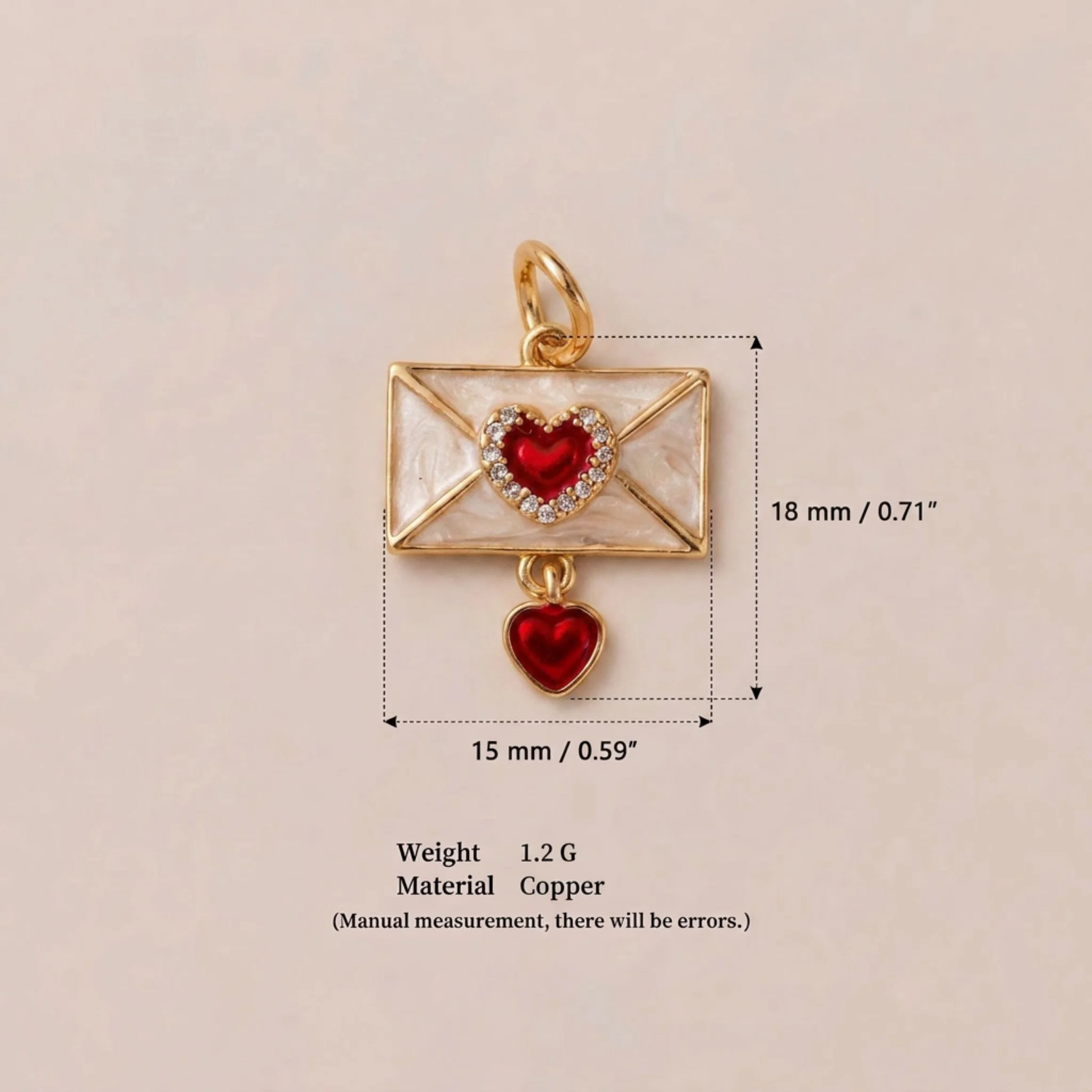 Neue modische und beliebte Valentinstags-Rosen-Liebesbouquet-Umschlag-DIY-Anhänger-Charms für Schmuck. – Detail 3