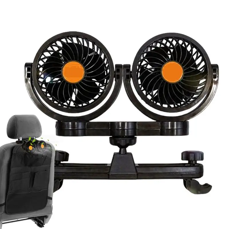 12V24V Car Backseat Fan auto Seat Cooling Fan Portable Adjustable Plug And Play Double Vent Cooling System Car Accessories