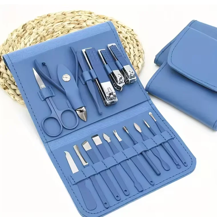 NEW 16/12/4 pcs Professional Nail Clippers and Cuticle Nippers Set with Travel Case Manicure Set Pedicure Sets Nail Clippers