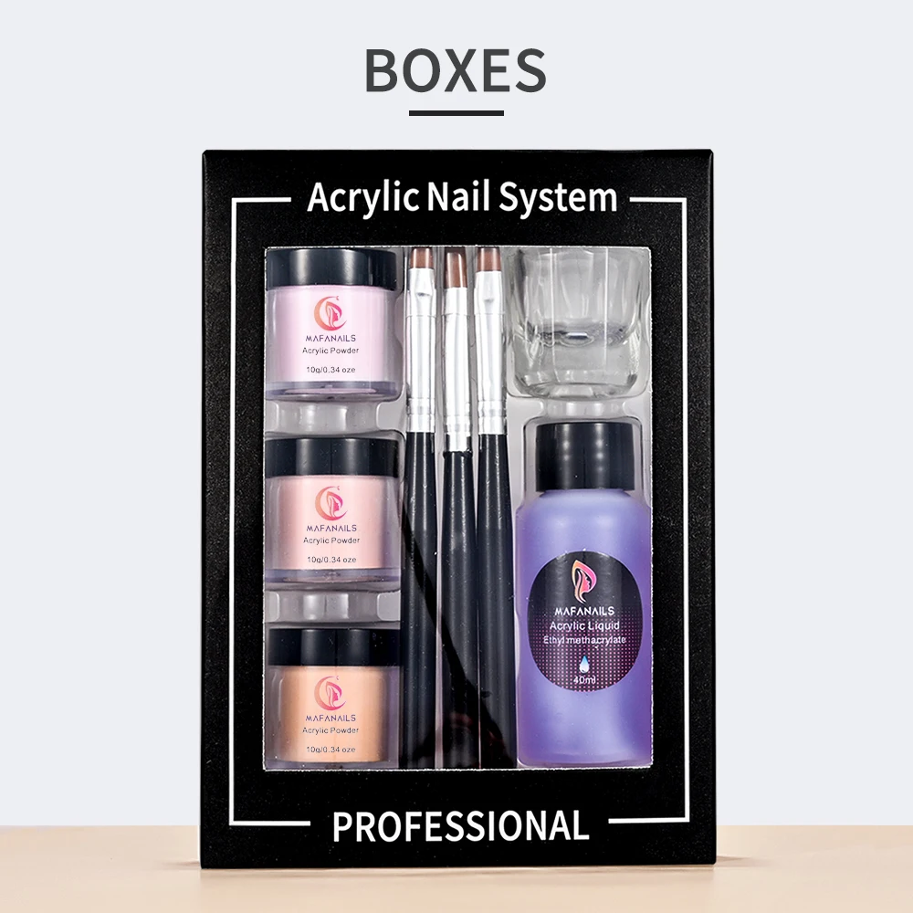 8 Stks/set Acryl Poeder & Vloeibare Nagelset 3 Kleuren Helder Roze Wit Acryl Poeder Met Professionele Borstel Beginner Nail Set