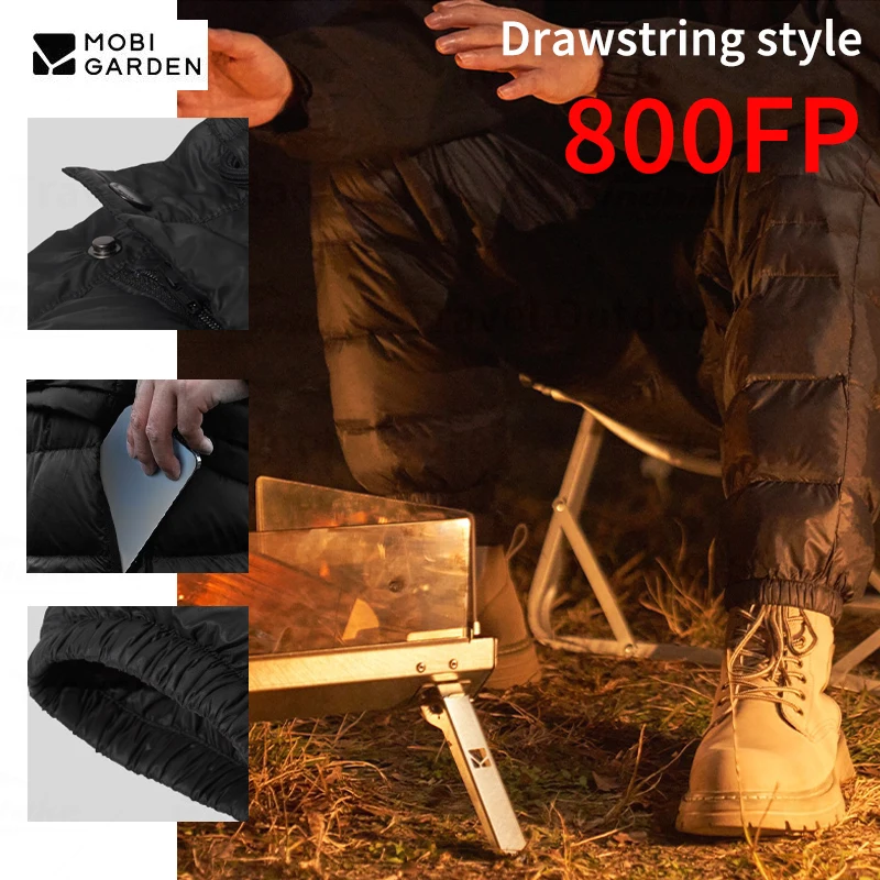 MOBI GARDEN Down Pants Ultralight Warm Down Trousers 800FP Winter Snow Windproof Waterproof Ski Pants Camping Hiking Trousers