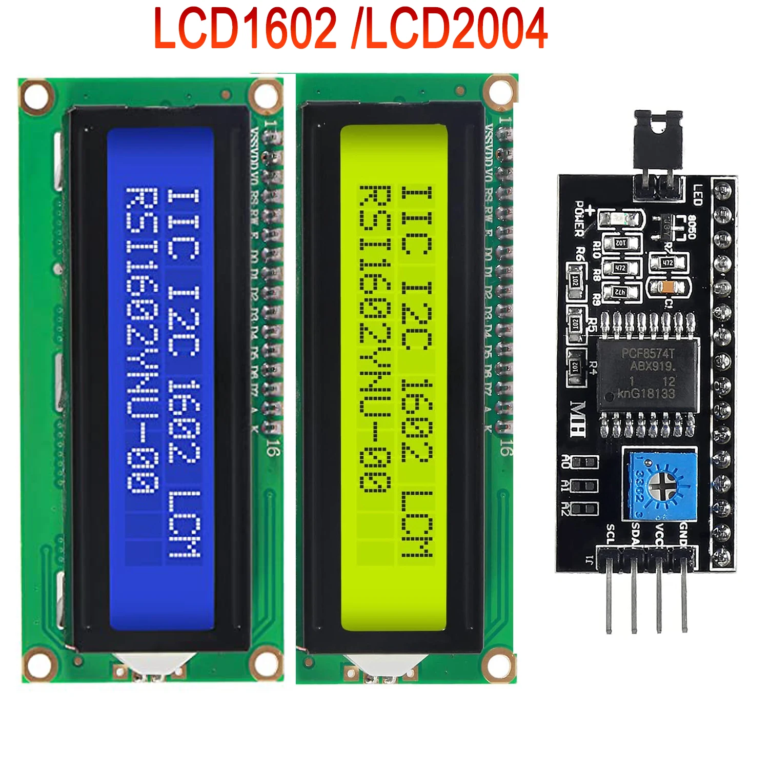 

LCD 1602 2004 Module Blue Green Gray Screen 16x2 20X4 Character LCD Display Module HD44780 Controller LCD1602 LCD2004