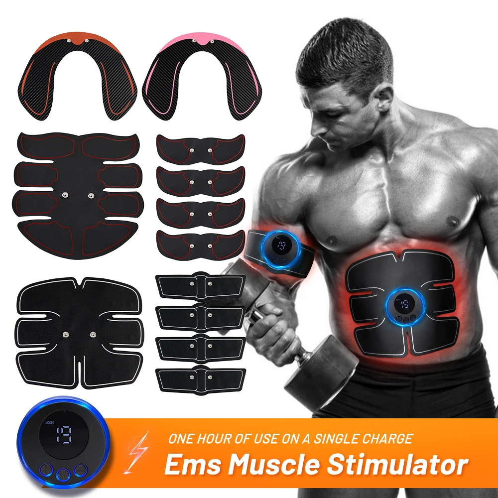 EMS Abdominal Muscle Stimulation Trainer Pulse Abdominal Muscle Training Hip Muscle Massager Home Gym Weight Loss Body Shaping