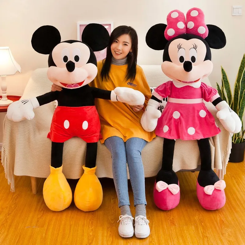 Disney Plush Doll Cartoon Mickey Minnie Anime Cotton Filled Super Soft Crystal Velvet Stuffed Plushine Toys Girl Christmas Gift