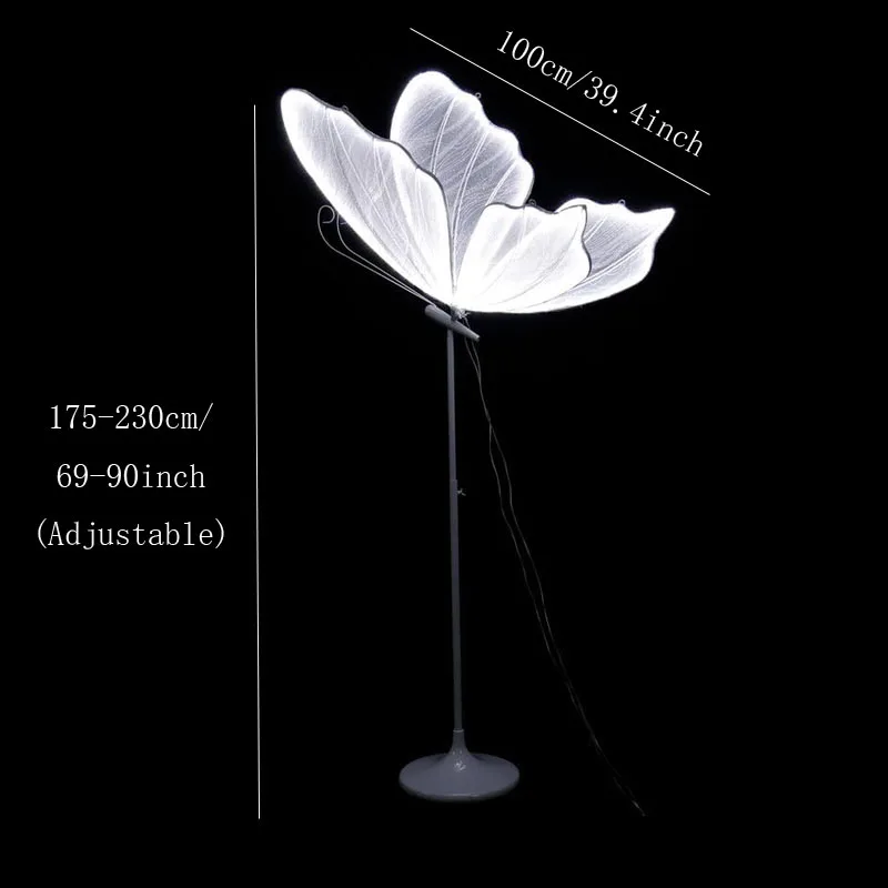 60/80/100cm bruiloft vlinder vloerlamp creatieve vlinder plafondlamp vlinder hangende decoratie prop voor bruiloft Kerstmis