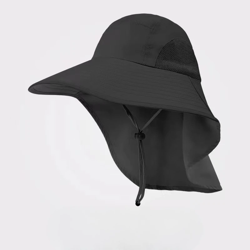 AliExpress NONE Summer Men's Large Brim Sun Hat, Outdoor Sun Protection Cycling Hiking Fishing Hat, UV Resistant Korean Version Fisherman Hat
