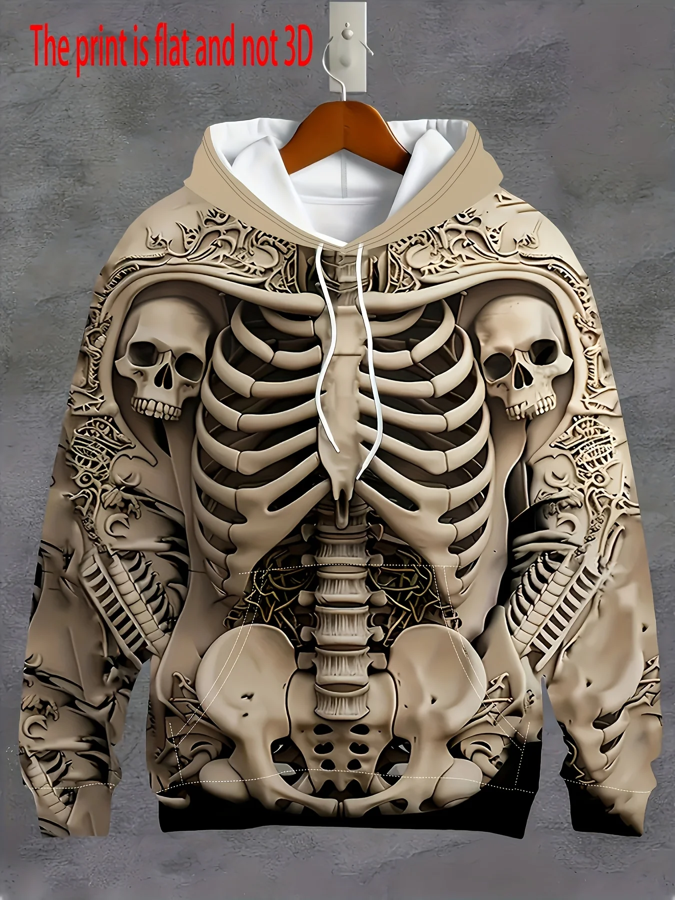 Customization 3D Effect Flat Print Men'S Fashion Casual Hoodie