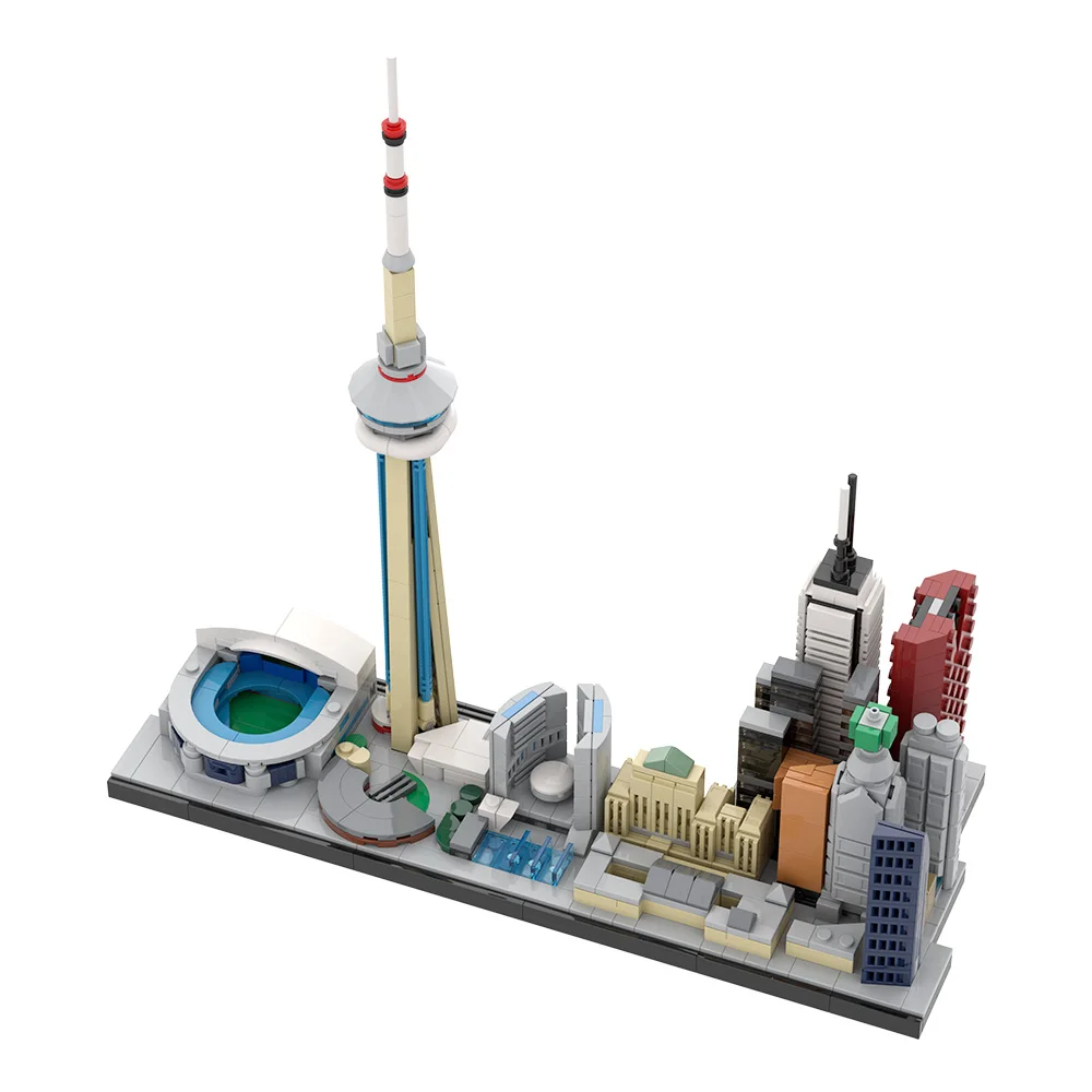

MOC Город Торонто Skyline Кирпичи Модель Город Торонто Skyline Архитектура Вид на улицу Строительные блоки Сборка Игрушки Подарки