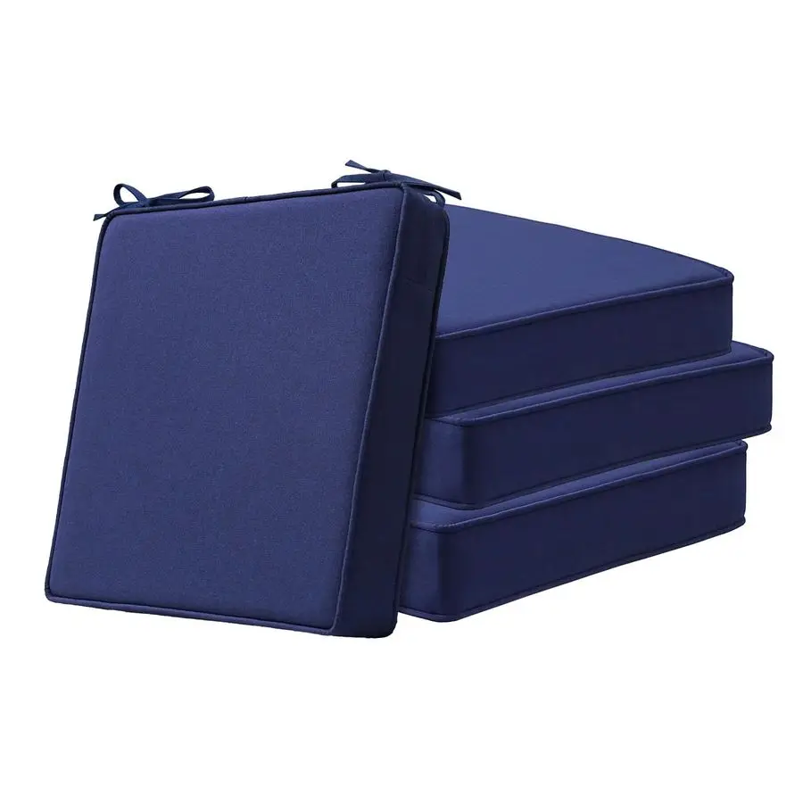 Corner Seat Cushions, 18.5 x 16 x 3, Set of 4, Indoor Outdoor Water Repellent Universal Chair Pads with Ties for Patio Furniture