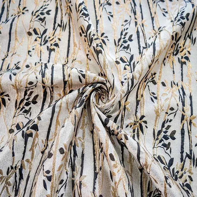 White background relief style women's dress rigid fabric autumn and winter decorative cloth - Image 2