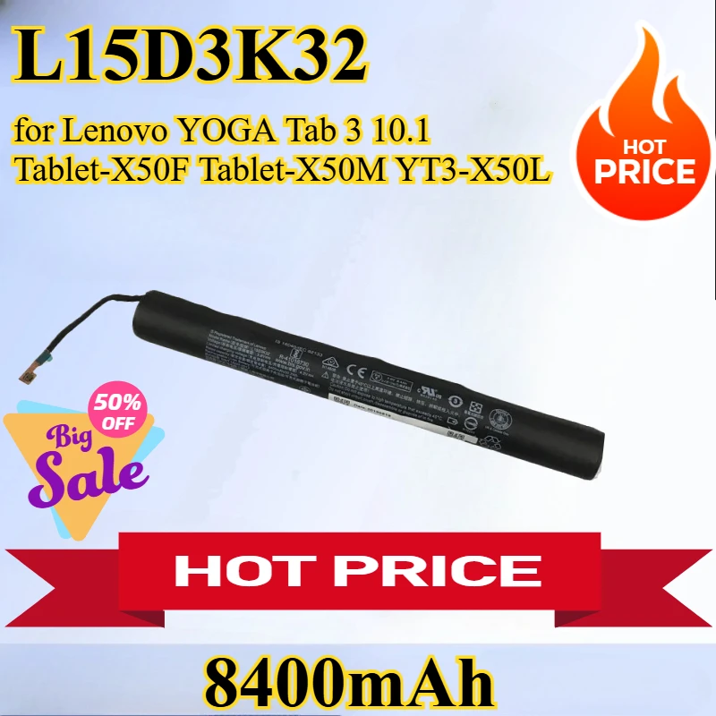 

8400mAh L15D3K32 Batters for Lenovo YOGA Tab 3 10.1 Tablet-X50F Tablet-X50M YT3-X50L YT3-X50M YT3-X50 YT3-X50F