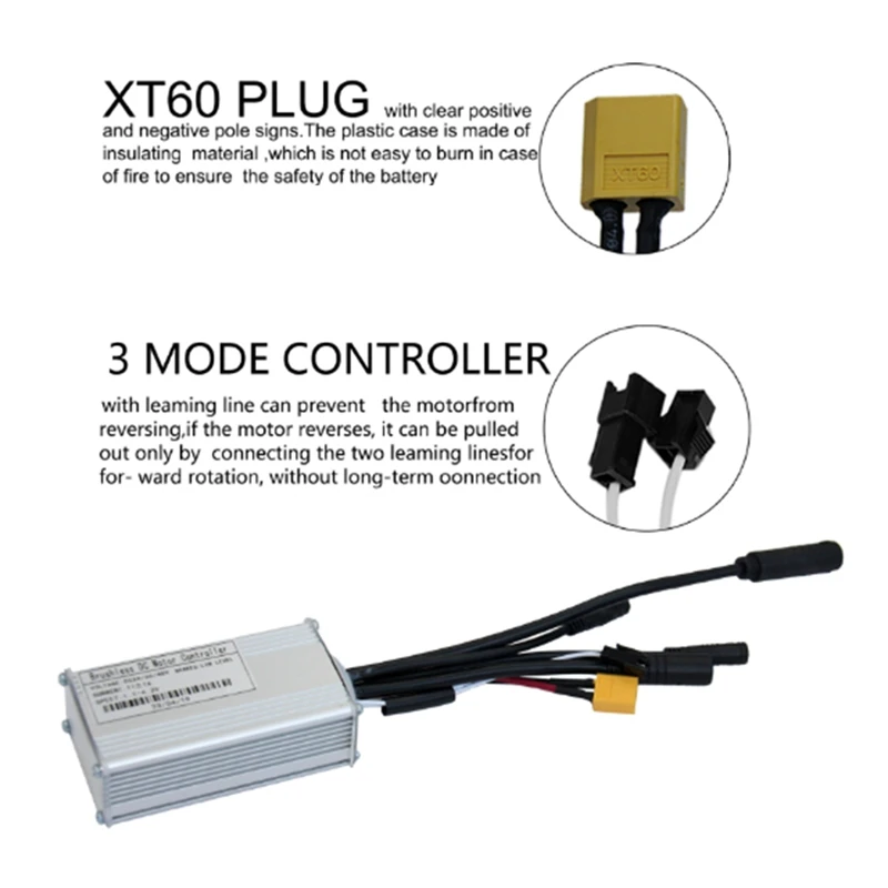 Three-Mode 17A Sine Wave Ebike Controller For 24V36V48V Kits - Electric Bicycle Performance Enhancement.