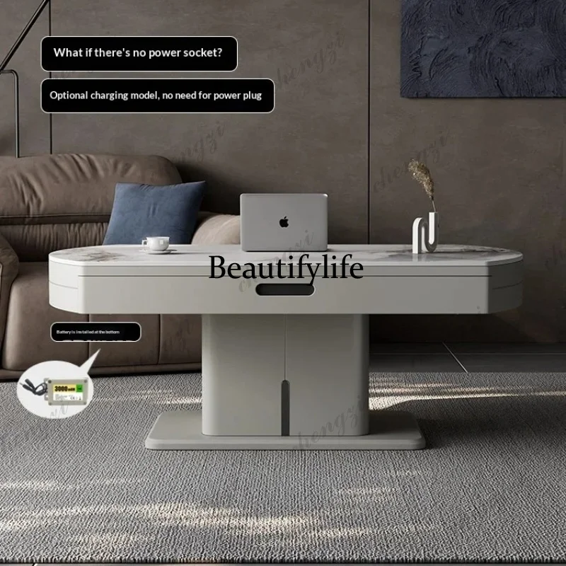 A68  Any Size Custom Luxury Italian Sintered Stone Extendable Coffee Table Moisture Proof Easy Clean Multi Scene