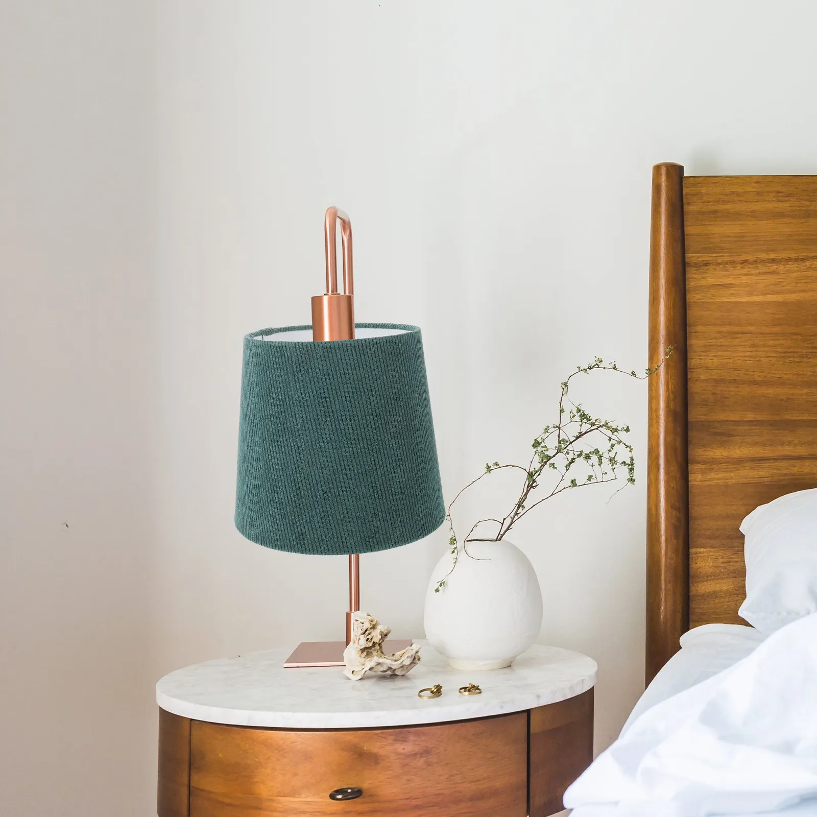Fabric Desk Lamp Shade Green Modern Cloth Drum Table Light Cover Bedroom Living Room Study Night Lighting 7.1 Upper 9.1 Bottom