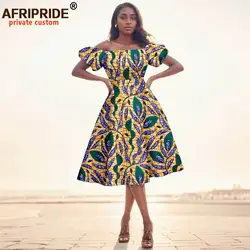Abiti africani per le donne manica corta stampa a vita alta abito Midi Ankara abbigliamento tradizionale abito elegante moda 2425102