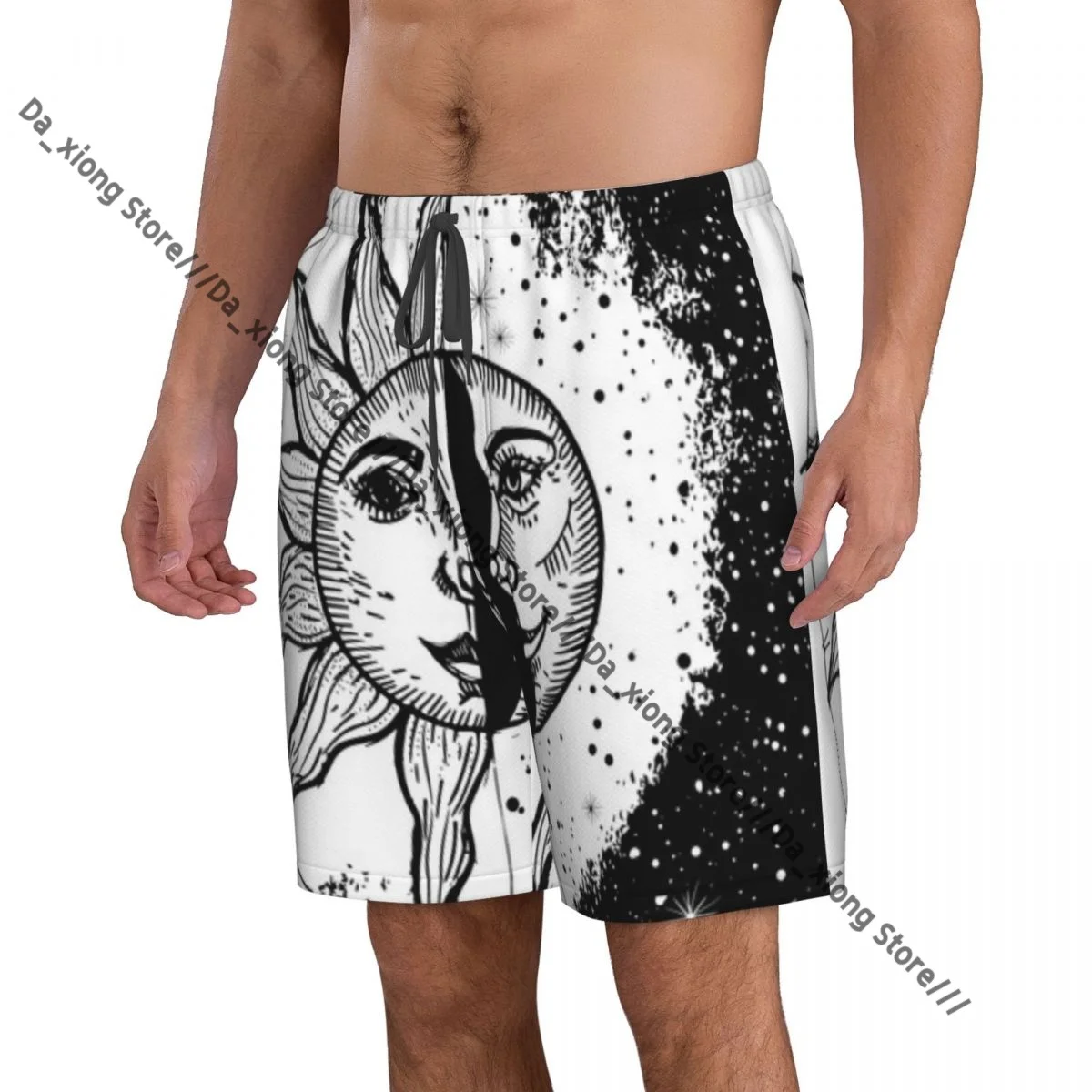 Men Beach Short Quick-drying Swimming Trunk Vintage Retro Horoscope Constellation Zodiac Swimwear Swimsuit Bathing Shorts