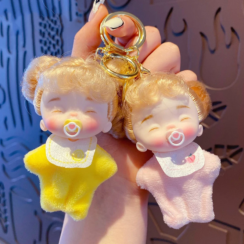 2023 New Hot Selling Cartoon Kawaii Pacifier Doll Toys Keychain Creative Cute Trendy Exquisite Dress Up Doll Bag Pendant Toys