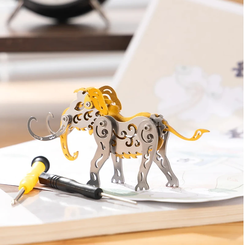MOKR Little Elephant 3D Metal Puzzle  For Kids Gift Children's Toys Brain Teaser For Adults Learning Education  DIY Jigsaw Model
