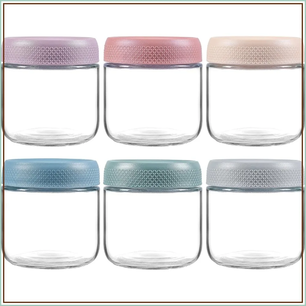 6-Pack 10oz Glass Jars with Airtight Lids, Wide Mouth Mason Jars for Overnight Oats, Snacks, Yogurt, Spice, Sugar Storage