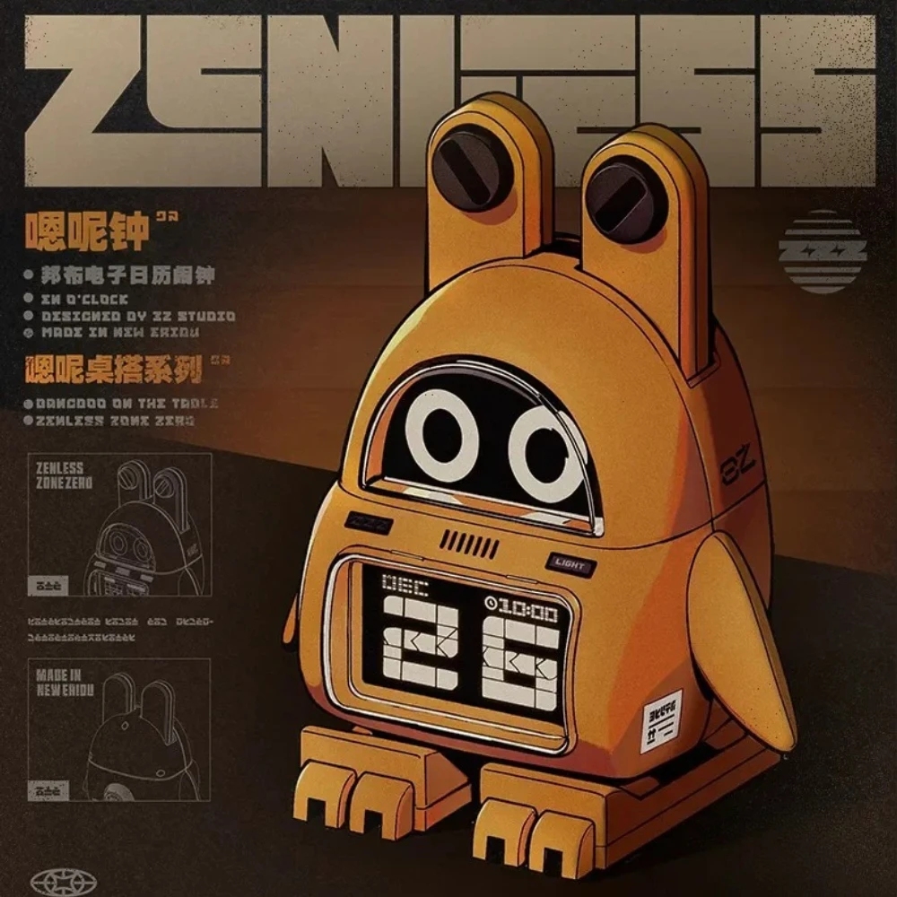 

Будильник Zenless Zone Zero BangBoo с ЖК-дисплеем и календарем, аниме-фигурка, настольное украшение, мультяшный декор для дома, подарки