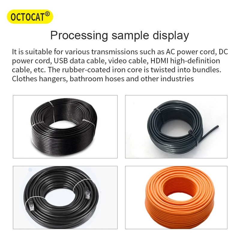 OCTOCAT Automatic Wire Strapping Coiling Machine Meter Counting Desktop Data Cable Wire Coil Winding Binding and Cutting Machine