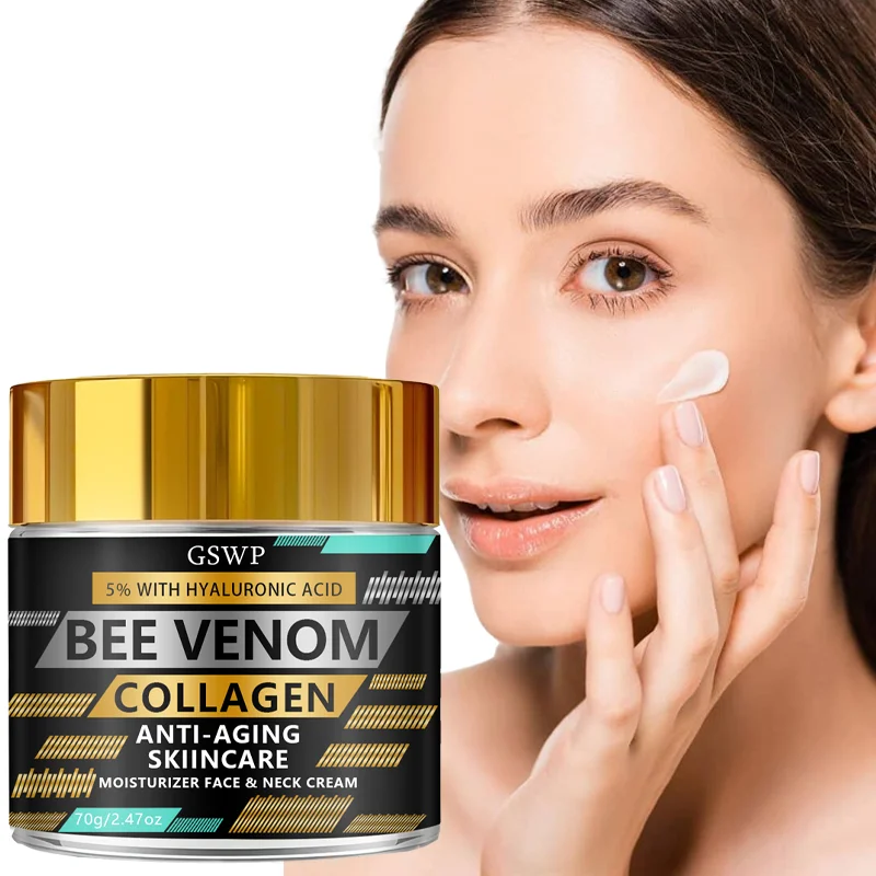 Crema hidratante antienvejecimiento con colágeno y veneno de abeja GSWP, hidrata profundamente para revelar una piel más suave. 70g/140g