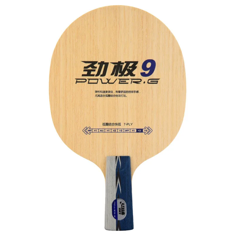 DHS Table Tennis Blade POWER-G 9 Fast Attack+ Loop 7 Ply Pure Wood PG9 Ping Pong Racket Bat Paddle