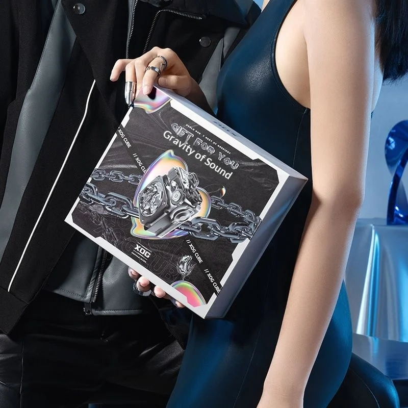 Speaker Portabel Bluetooth 5.0 Audio Bluetooth Muzen Cyber Cube-Pro Baru dengan Fidget Spinner Suara Jernih dengan Led RGB