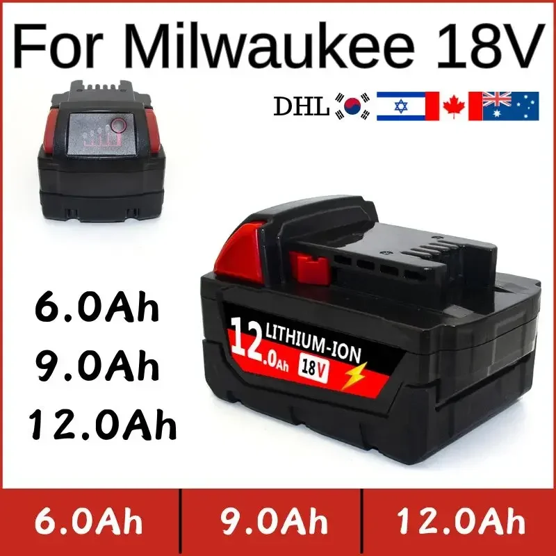 

for Milwaukee M18 XC 18V 12000mAh Replacement Lithium Battery 48-11-1860 48-11-1850 48-11-1840 48-11-1820 Rechargeable Battery