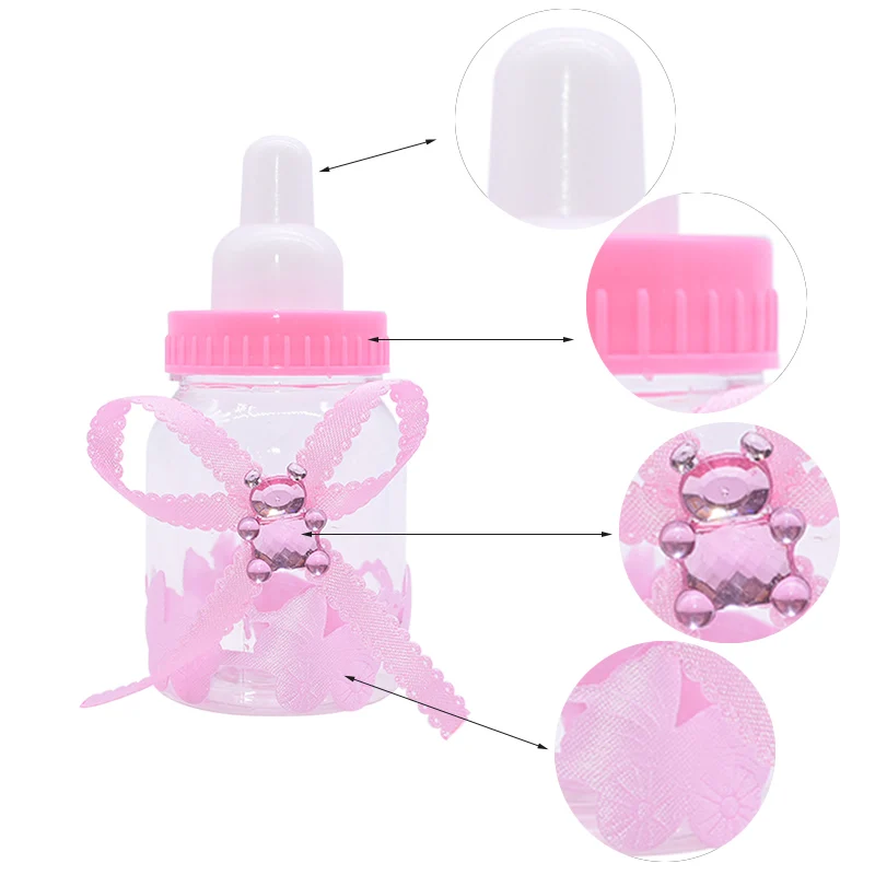 12 Chiếc Mini Bình Bú Bé Gái Bé Trai Cho Bé Thuận Hộp Gói Christening Lễ Rửa Tội, Các Bữa Tiệc Socola Quà Tặng Túi