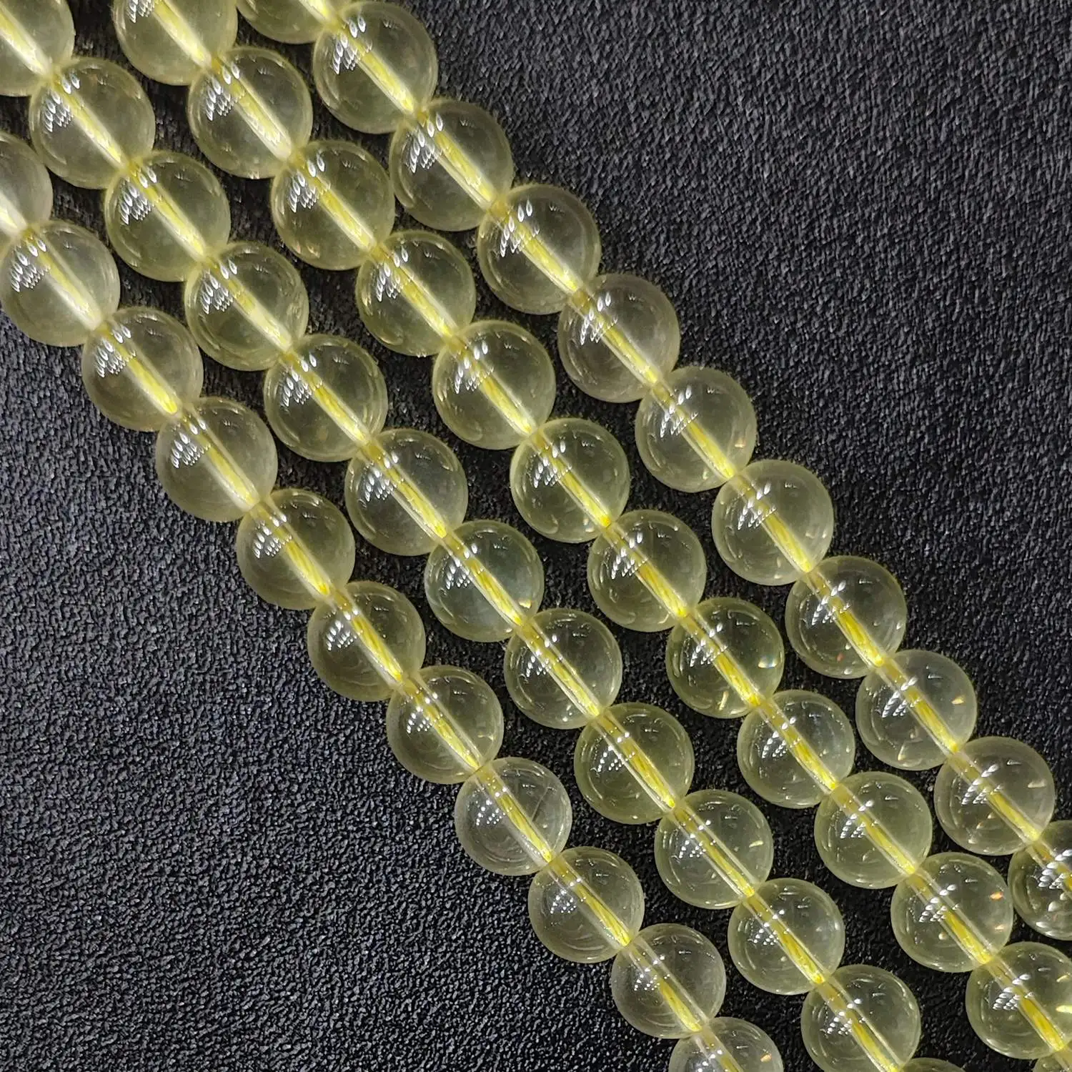 Milky Yellow Quartz Gemstone Beads 8mm 10mm Smooth Round Loose Crystal Strand for DIY Jewelry Making Craft Supply