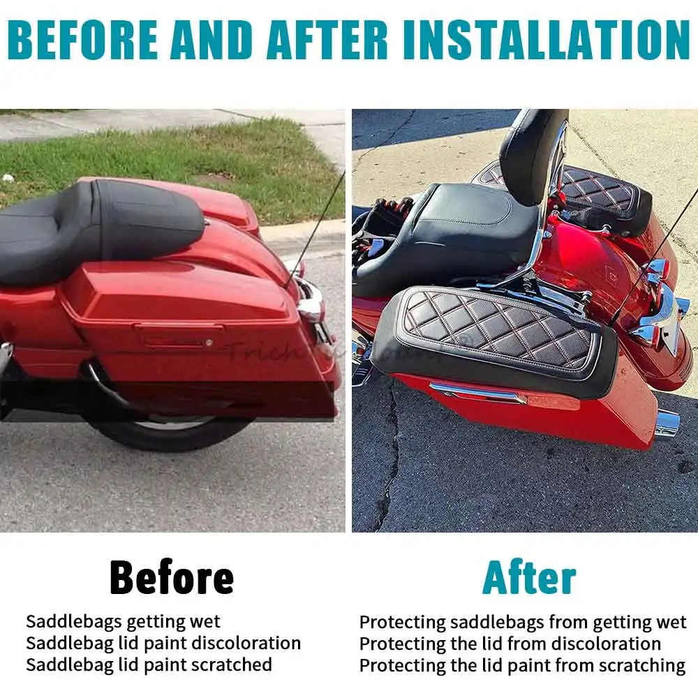 Motocykl Touring twarde sakwy pokrywy ochraniacz dla Harley Touring Road King Electra przemieszczanie się po ulicy CVO Limited FLTRX 14 + — zdjęcie 6
