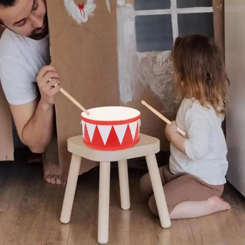 طبل الخشب للأطفال آلة موسيقية تعليمية مبكرة للأطفال ألعاب الأطفال فاز أداة طبلة يدوية