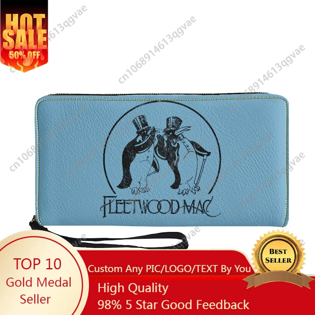 

Fleetwood Mac Blues Rock Band Munch Custom Purse Mens Womens Teenagers Zipper Long Wallets Double Print Portable Wallet Gift Bag