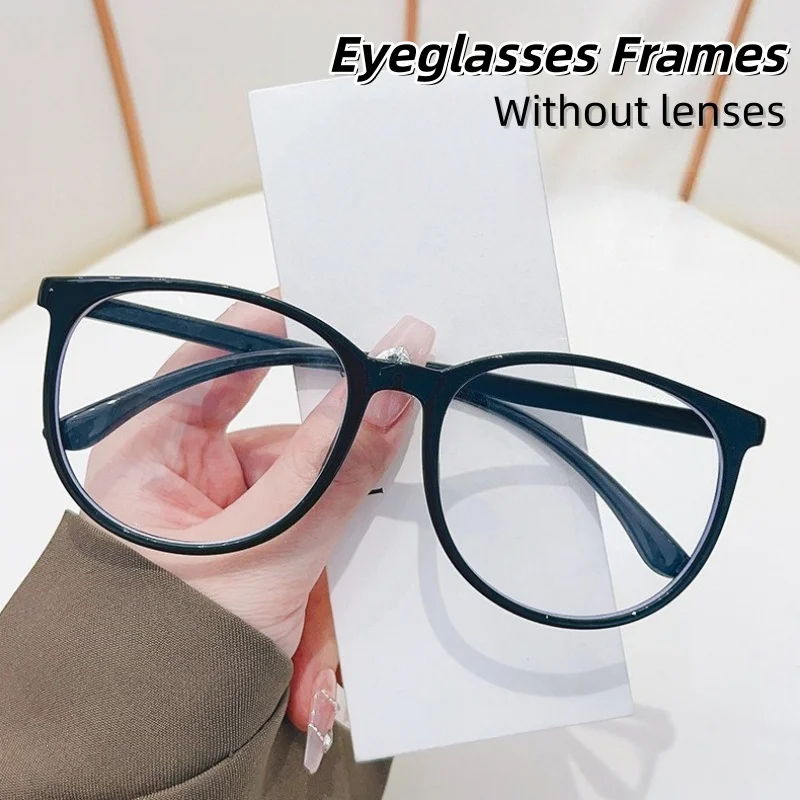 

Unisex Simplicity Large Frame Eyeglasses Frames Comfortable Sturdy and Durable Round Frame Decorative Glasses Without Lenses