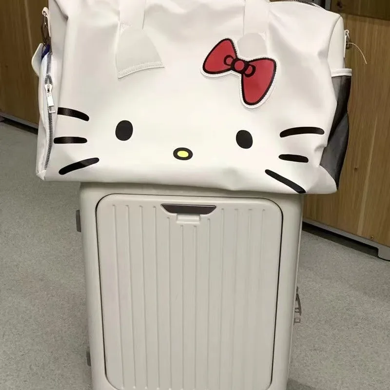 Sanrio weiß Hallo Kitty eine Schulter Umhängetasche große Kapazität Einkaufstasche Handheld Student weibliche Kurzstrecken-Reisetasche