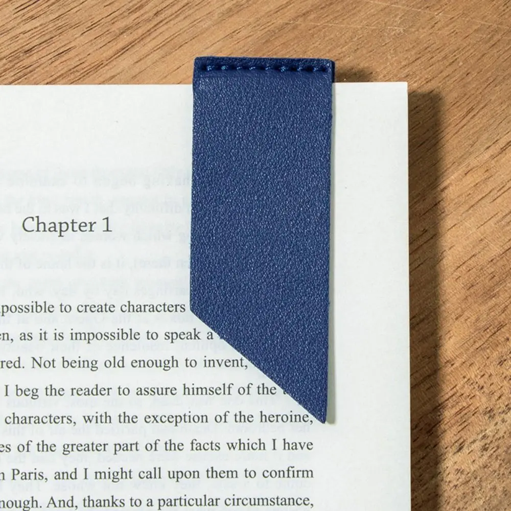 Reading Tool Vintage Leather Bookmark Individual Handmade Fold Bookmark Simple Design Waterproof PU Leather Label Friend