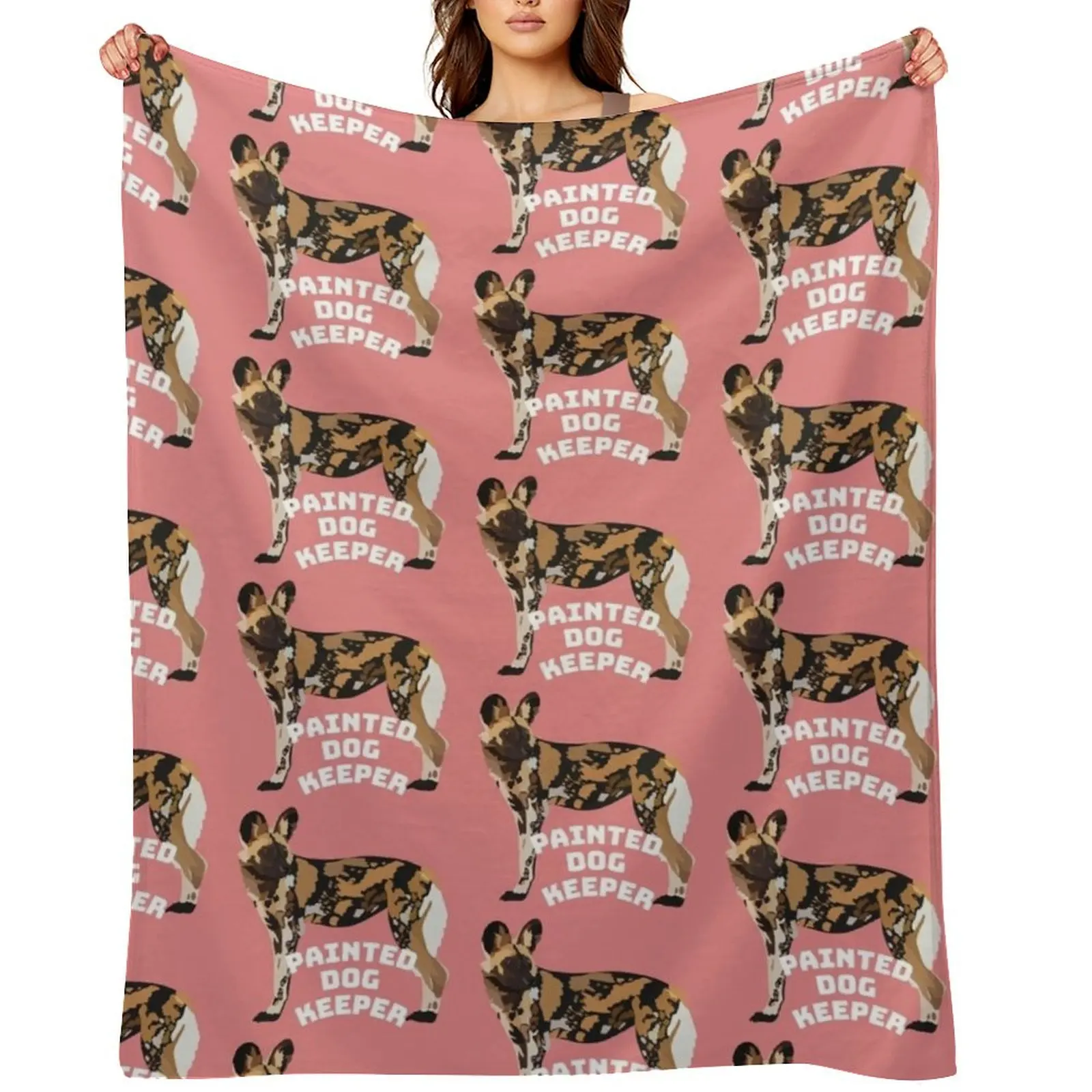 

P is for Painted Dog Keeper Throw Blanket Sofas Tourist Camping Sleeping Bag Blankets