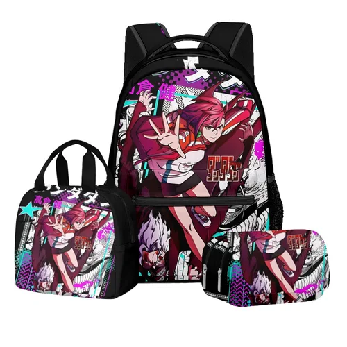 Imagen 2 del producto Novedad Popular de lujo dibujos animados DANDADAN 3D impreso 3 unids/set mochilas escolares para estudiantes mochila de viaje para cuaderno bolsa de almuerzo estuche para lápices