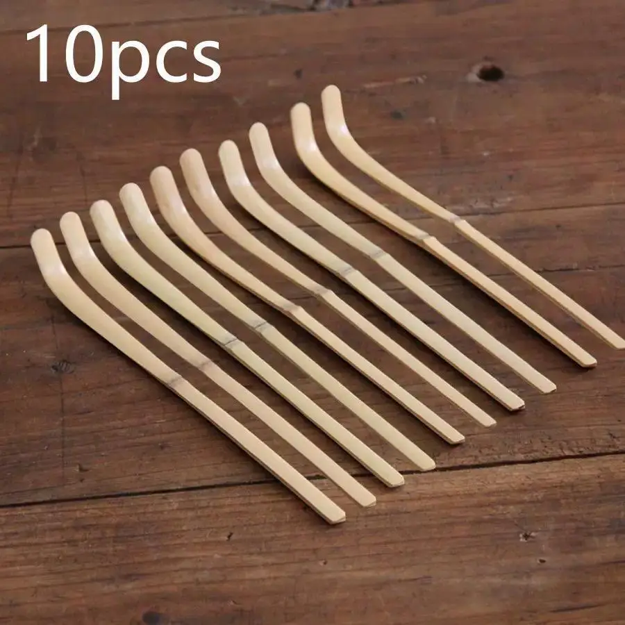 10pcs Bamboo Matcha Scoop Tea Tools Powder Measuring Spoon Japanese Ceremony Tools Matcha Tea Chashaku Natural Bamboo Tea-Things