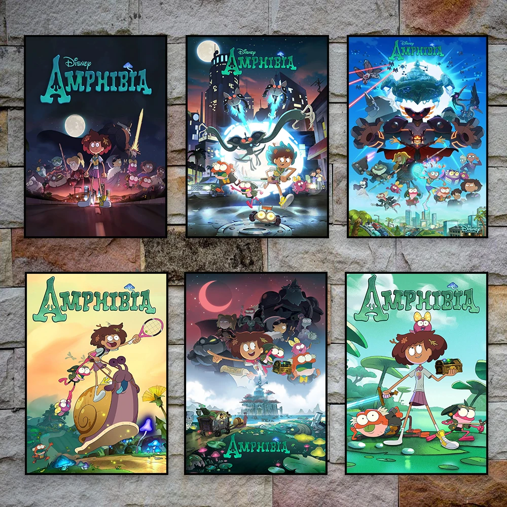 مضحك الكرتون فيلم البرمائيات ملصق جدار الفن يطبع مضحك فيلم البرمائيات طباعة قماش اللوحة الفيلم الكلاسيكي ديكور فني للمنزل