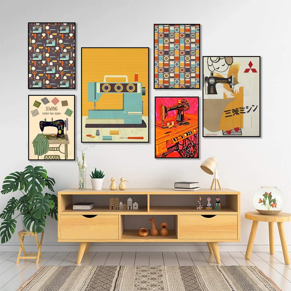sewing machine poster, 1950 retro advertising poster, print japan, sewing - craft - vintage sewing machine, gift for her