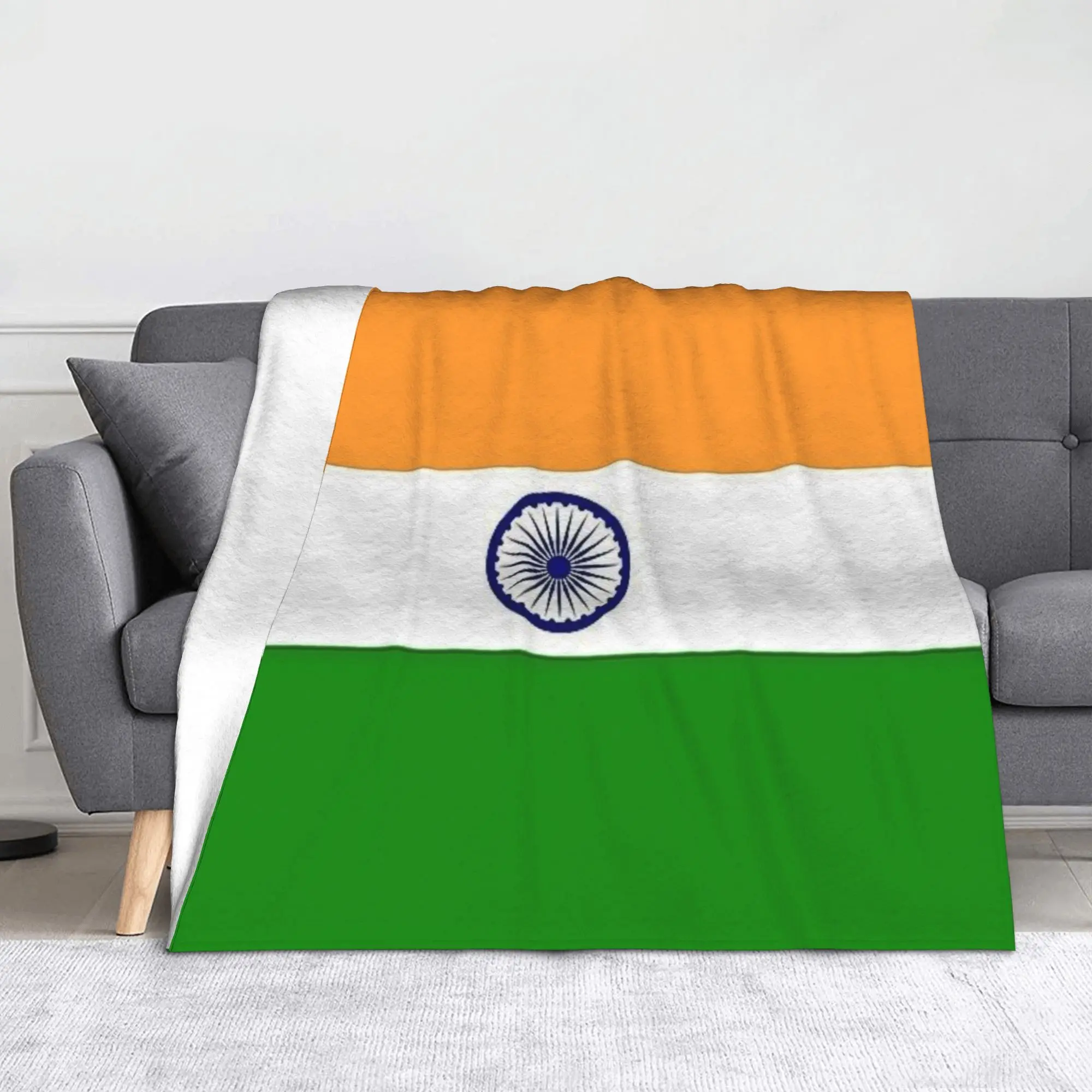 India Indian Flag Republic Day Independence Day Patriotic Ashoka Chakra Blanket Cozy Soft  Throw Blankets Rug Piece