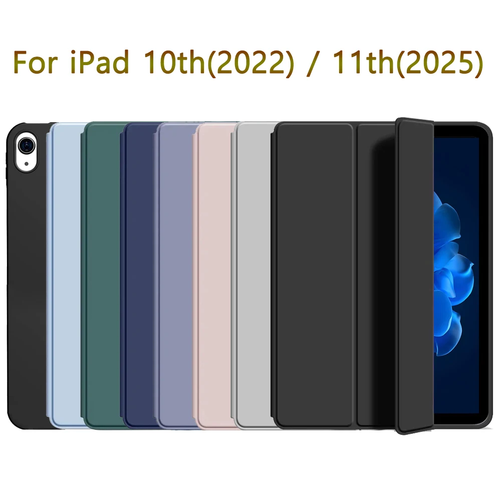 

GEFENIS для iPad 10th 11th Generation 10,9 дюймов 2022 2025 Мягкий силиконовый чехол, для iPad 10 (2022) 11 (2025) из искусственной кожи Flip Smart Co