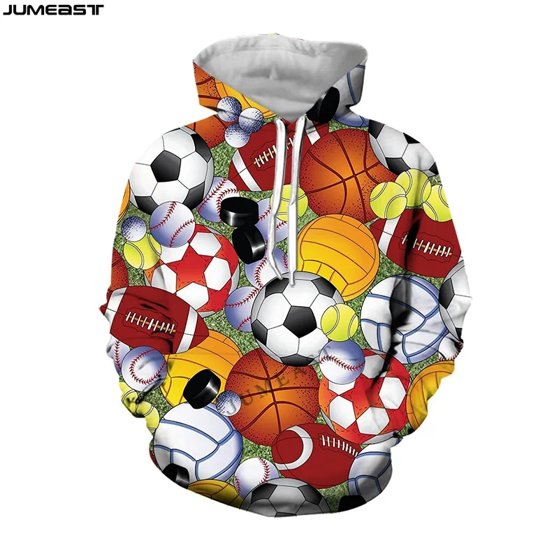 Jumeast Men's Hoodies Hip Hop Sports Balls Women's Sweatshirt Oversized Coat Streetwear Tracksuit Funny Spring Autumn Pullover