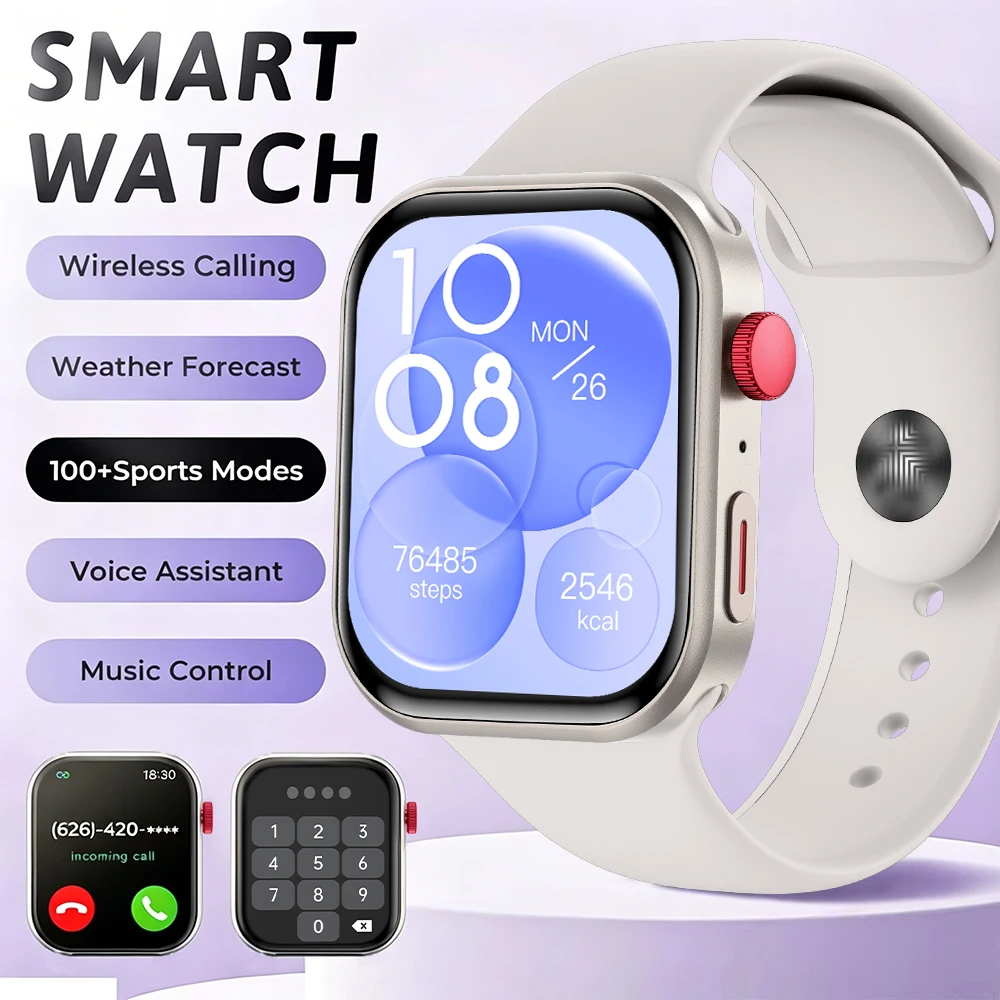 

New Smat Watch Women Men 2.01" Blood Oxygen Heart Rate Monitor Bluetooth Call Clock Female Health Smarwatch Lady For Android iOS