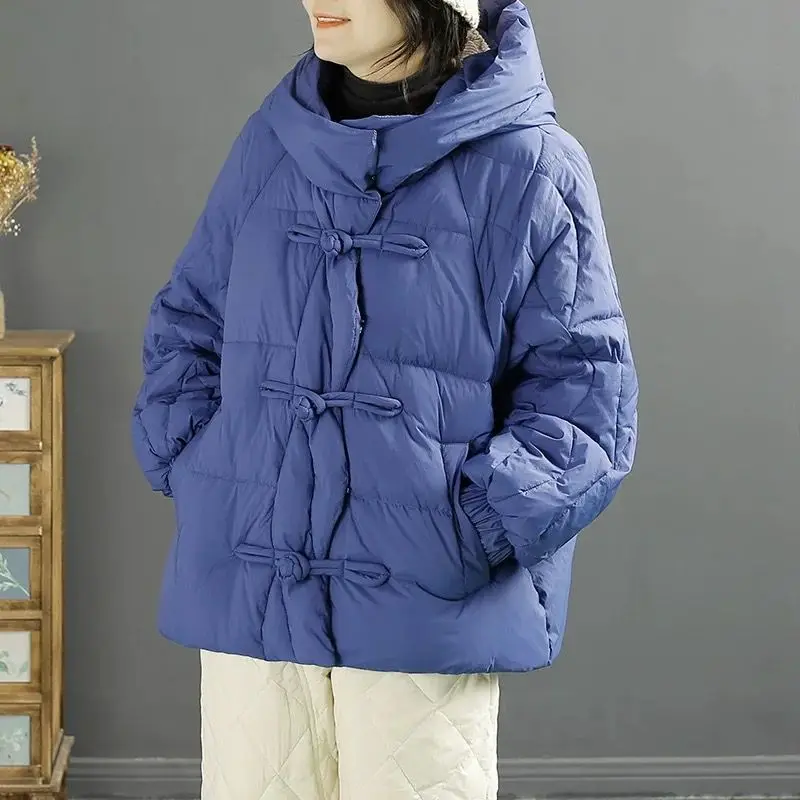 2025 유럽 겨울 레트로 신상 여성 다운 자켓 출퇴근용 후드 오버사이즈 자켓